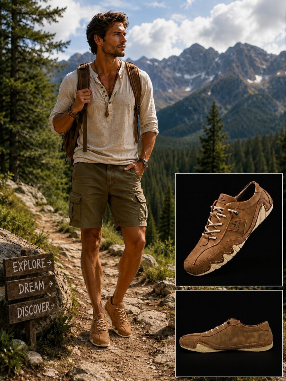 Salkin Isaac Barefoot Step Natural Fit Orthopedic Support Golden Brown Size 43